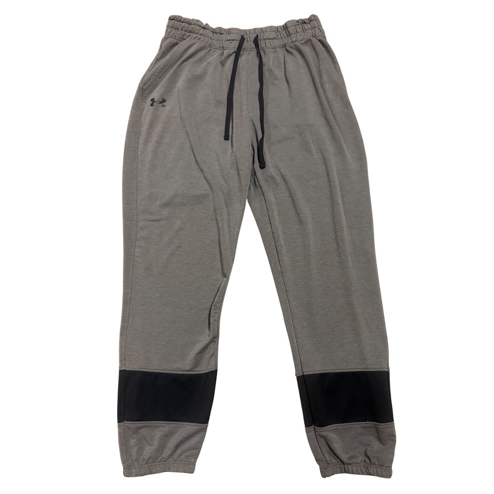 Under Armour‎ Mens Gray Black Colorblock Loose Fit Jogger Sweatpants Size Medium